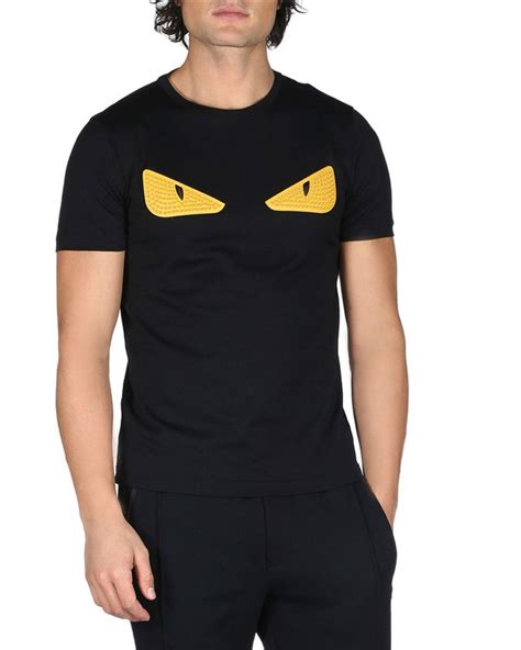 fendi yellow eye shirt|Fendi logo print t shirt.